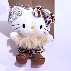 Hello Kitty Leopard Print Plush Bag Charm